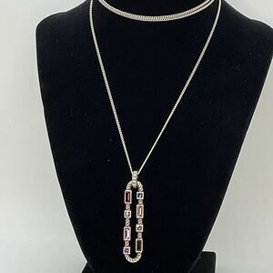 Brighton Moderna Silver and Purple Pendant Necklace